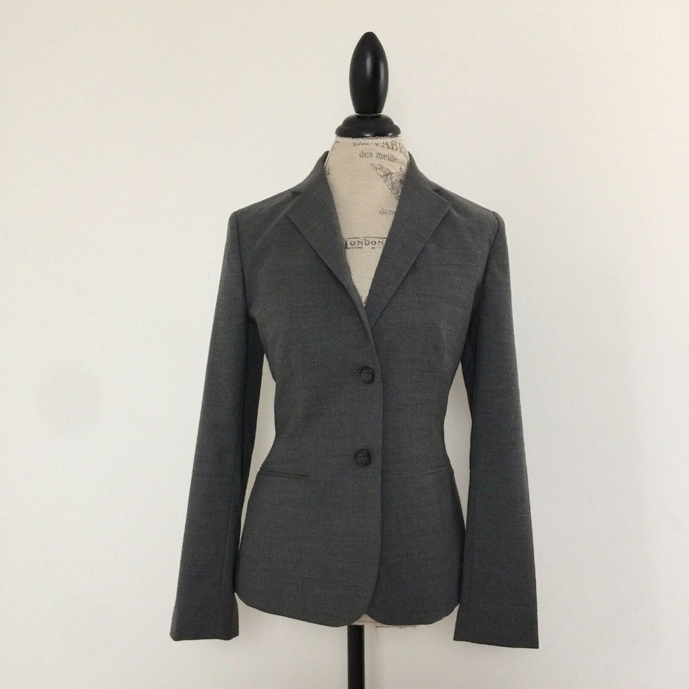 Lauren Ralph Lauren Women's Gray Wool Blend Blazer